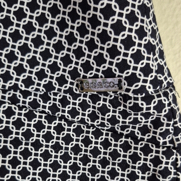 Blue and White Mini Pencil Skirt Casual - Picture 3 of 9